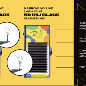 Narrow Volume Lash Fans 4D Rili - 12 Lines- MIX